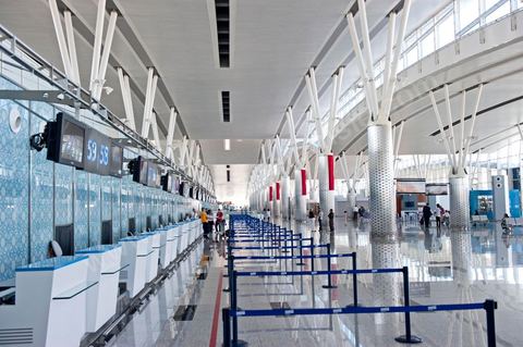 Hall d'enregistrement et départ. Aéroport international d'Enfidha Zine El Abidine Ben Ali