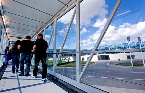 Passerelle d'accès aux avions. Aéroport international d'Enfidha Zine El Abidine Ben Ali