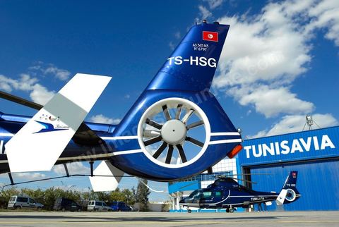 Hélicoptère sur l'aéroport de Sfax - Compagnie aérienne privée Tunisavia, location Hélicoptère et Jet privé en Tunisie