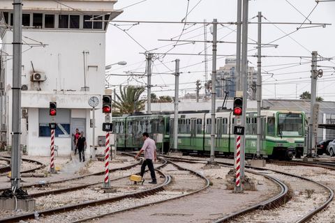 Dépôt central et de maintenance du metro de Tunis à la station Tunis Marine au centre ville de Tunis.
