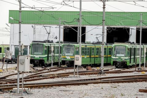 Dépôt central et de maintenance du metro de Tunis à la station Tunis Marine au centre ville de Tunis.