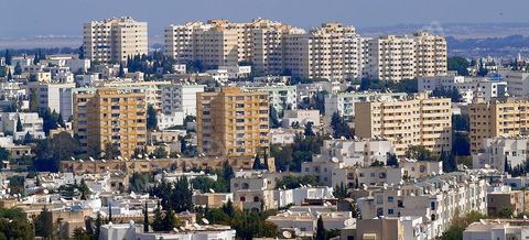 Vue générale sur les quartiers résidentiels de El Manar, El Menzah et Ennasr à Tunis