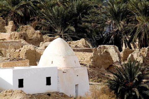 Vieux village de Tamerza avec ses marabouts