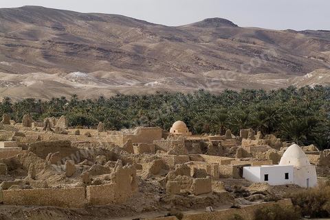 Vieux village de Tamerza avec ses marabouts