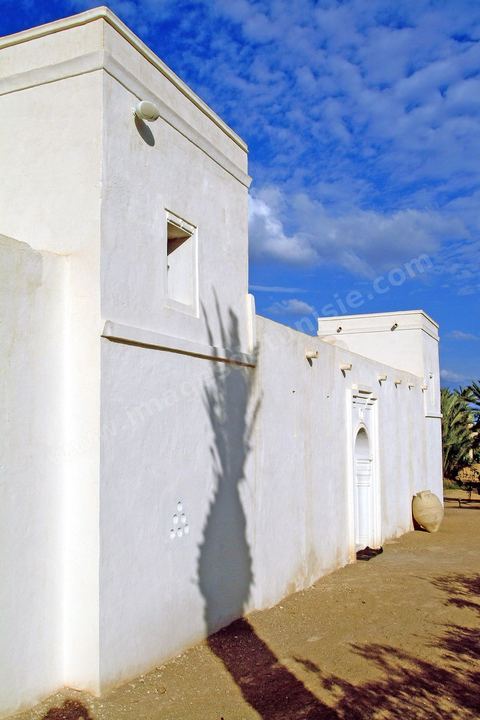 Vue extérieure du Houch, maison traditionnelle djerbienne - Ile de Djerba