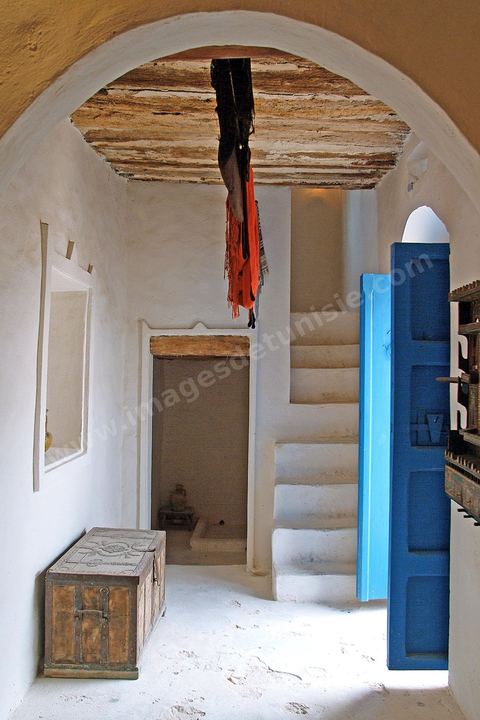 Pièce intérieure du Houch, maison traditionnelle djerbienne - Ile de Djerba