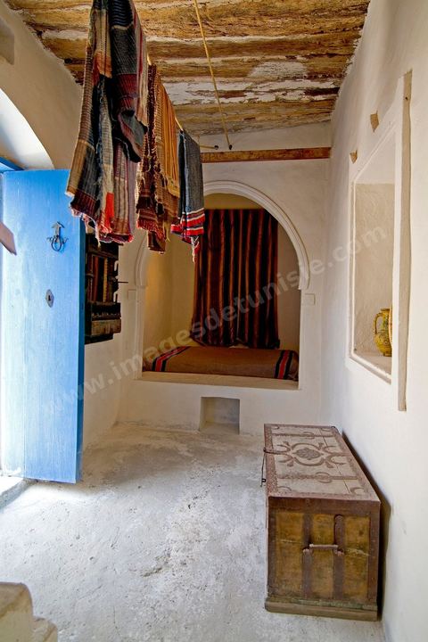 Pièce intérieure du Houch, maison traditionnelle djerbienne - Ile de Djerba