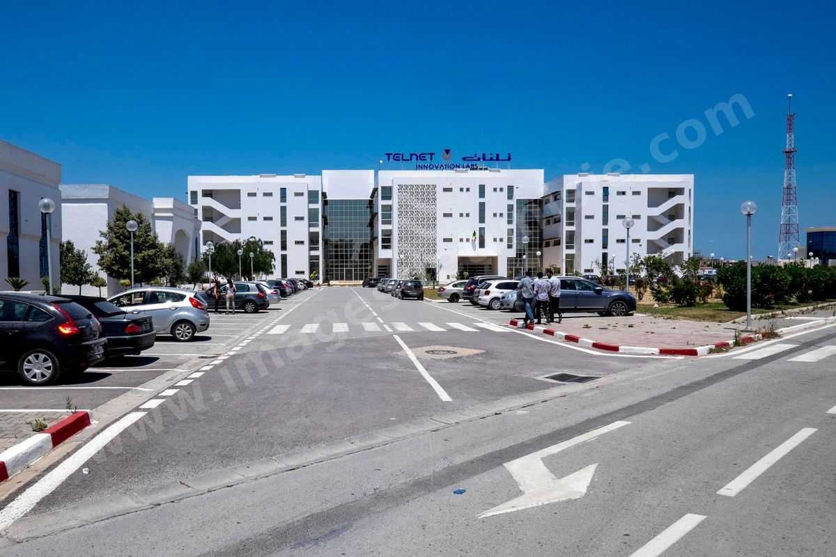 Batiment de Telnet Innovations Labs au Pôle Technologique et de Communication d'El Ghazala dans la banlieue nord de Tunis