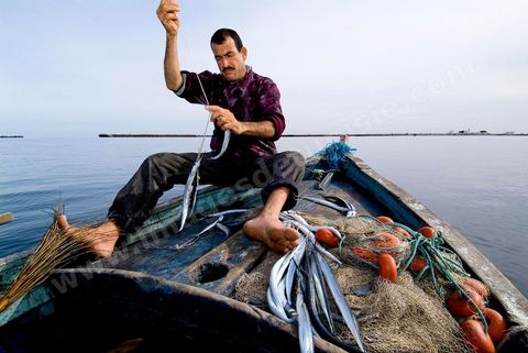 Pêche dasn les pêcheries fixes près de Mellita sur l'île de djerba