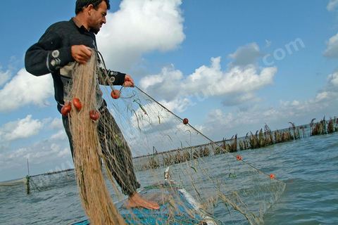 Peche traditionnelle dans les pecheries de Mellita - Ile de Djerba