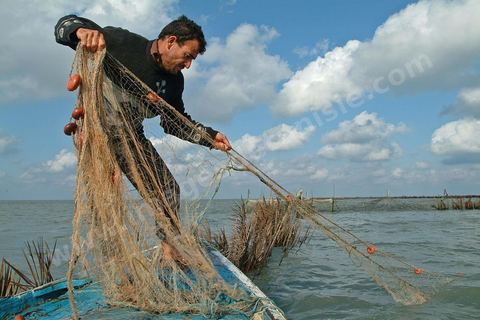 Peche traditionnelle dans les pecheries de Mellita - Ile de Djerba
