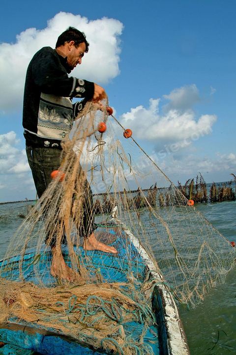 Peche traditionnelle dans les pecheries de Mellita - Ile de Djerba