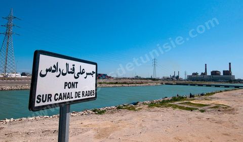 Canal de Radès et Centrale Electrique thermique de la STEG à Radés
