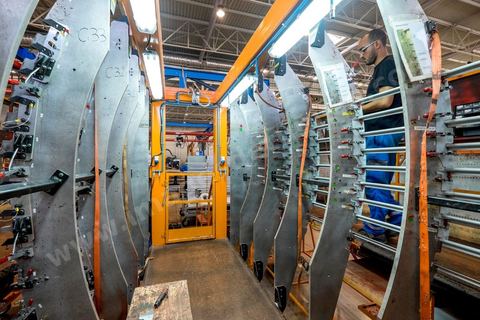 Site de production de Aérolia dans la banlieue sud de Tunis au coeur du nouveau concept de pôle aéronautique développé depuis 2009. Ce site de la filiale de Airbus Industrie produit des éléments des nouveaux Airbus A320. 