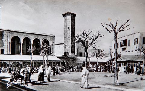 Tunis - Place et Mosquée El Halfaouine - Carte postale ancienne Tunisie