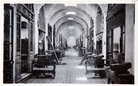 Souk des chechias dans la medina de Tunis -Carte postale ancienne Tunisie