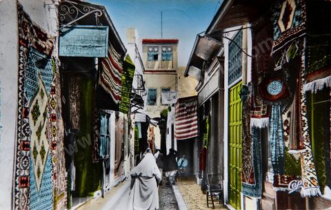 Tunis - Rue de l'Eglise - 1955 - Carte postale ancienne Tunisie
