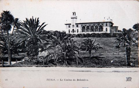 Tunis - Le casino du Belvédère - Carte postale ancienne Tunisie