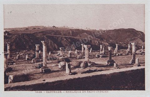 Basilique de Saint Cyprien à Carthage - Carte postale ancienne Tunisie