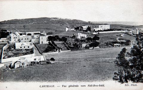 Vue générale vers Sidi Bou Said depuis Carthage - Carte postale ancienne Tunisie
