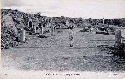 Carthage - L'Amphitéâtre - Carte postale ancienne Tunisie