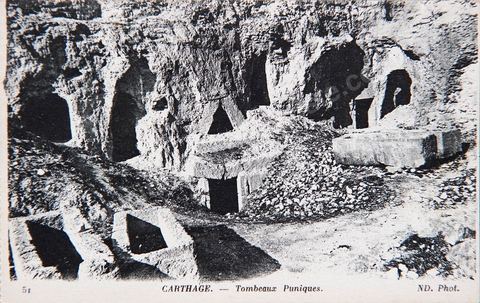 Carthage - Tombeaux Puniques - Carte postale ancienne Tunisie