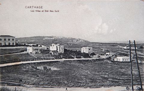 Carthage - Les villas et Sidi Bou Saïd - Carte postale ancienne Tunisie