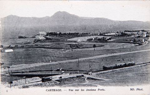 Carthage - Vue sur les anciens ports - Carte postale ancienne Tunisie