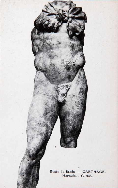 Statue de Hercule au musée du Bardo à Tunis - Carte postale ancienne Tunisie
