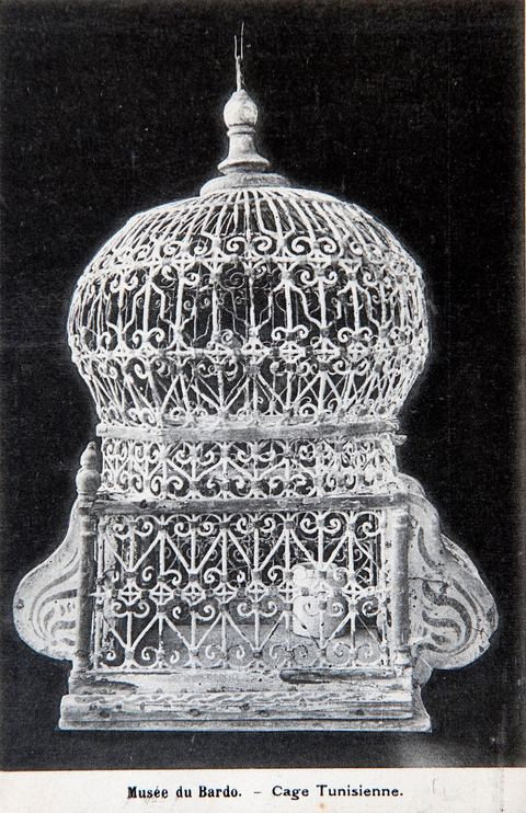 Cage à oiseau tunisienne au musée du Bardo à Tunis - Carte postale ancienne Tunisie