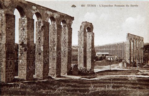 Aqueduc romain du Bardo - Carte postale ancienne Tunisie