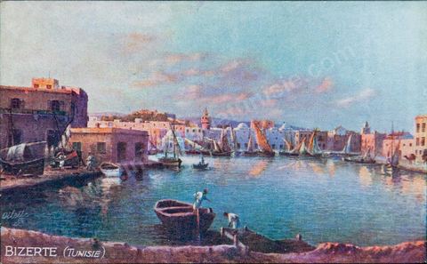Le port de Bizerte 1910 - Carte postale ancienne Tunisie