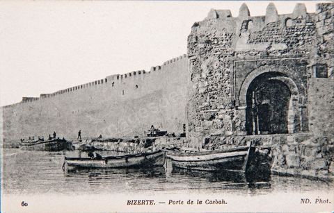 Porte de la Kasbah à Bizerte - Carte postale ancienne Tunisie