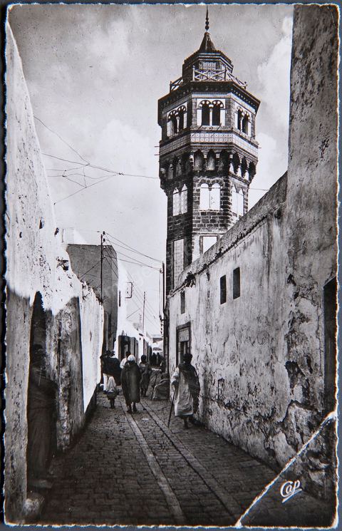 Le minaret de la Grande mosquée de Bizerte 1956 - Carte postale ancienne Tunisie