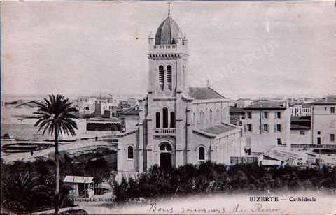 Cathédrale de Bizerte - Carte postale ancienne Tunisie