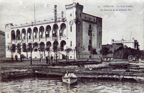 La Baie Ponty et la caserne de la défense fixe - Bizerte - 1916 - Carte postale ancienne Tunisie