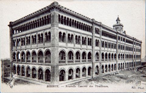 La nouvelle caserne des Tirailleurs - Bizerte - Carte postale ancienne Tunisie