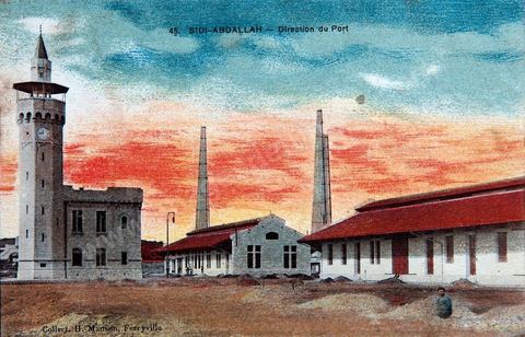 La Direction du port - Sidi Abdallah - Carte postale ancienne Tunisie