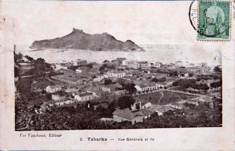 Vue générale et ile - Tabarka - datée de 1909 - Carte postale ancienne Tunisie
