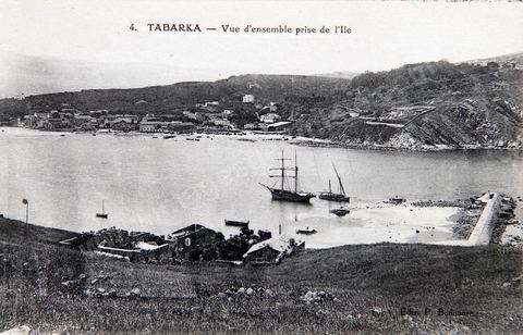 Vue d'ensemble prise de l'ile - Tabarka - Carte postale ancienne Tunisie