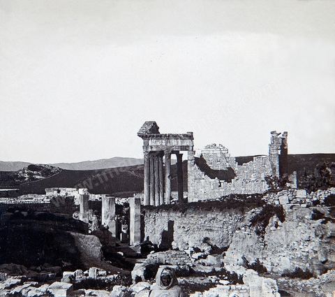 Le Temple de Jupiter et le Capitole - Ruines romaines de Dougga - Tirage photo original  - Photo prise le 1er avril 1905