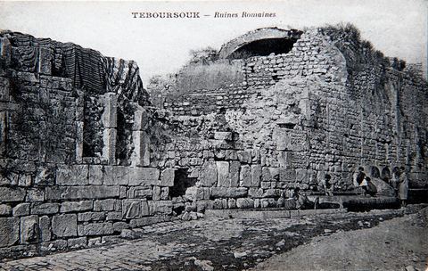 - Ruines romaines de Dougga - Carte postale ancienne Tunisie