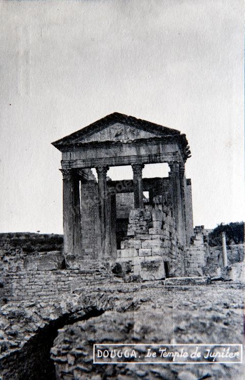 Temple de Jupiter - Ruines romaines de Dougga - Carte postale ancienne Tunisie