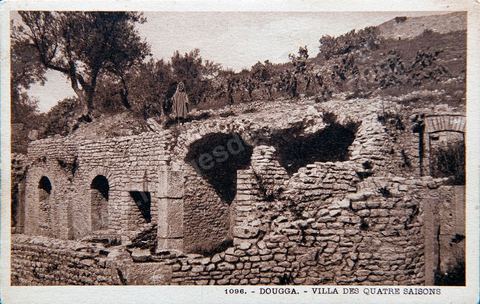 Villa des quatre saisons - Ruines romaines de Dougga - Carte postale ancienne Tunisie