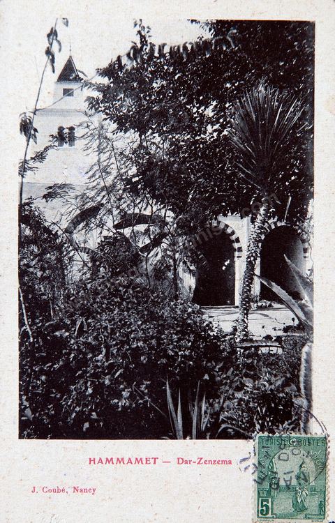 Villa Dar Zenzema à Hammamet - datée de 1909 - Carte postale ancienne Tunisie