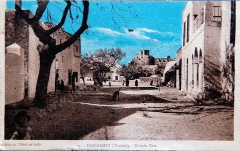 La Grande rue de Hammamet - datée de 1936 - Carte postale ancienne Tunisie
