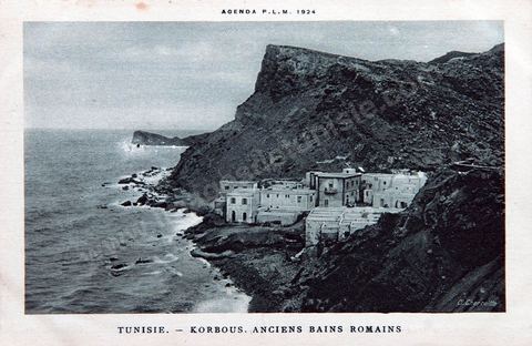 Les anciens bains romains de la Station thermale de Korbous - Carte postale ancienne Tunisie