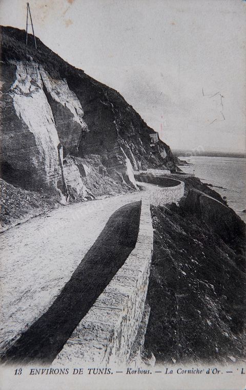 Korbous - La corniche d'Or 1918 - Carte postale ancienne Tunisie