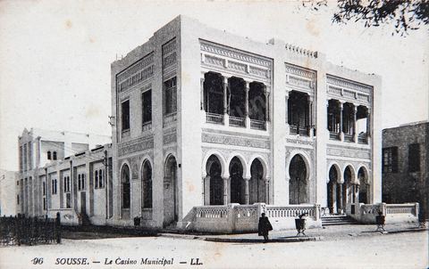 Sousse - Le casino minicipal - Carte postale ancienne Tunisie