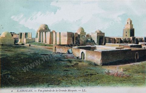 Vue générale de la Grande mosquée de Kairouan 1913- Carte postale ancienne Tunisie